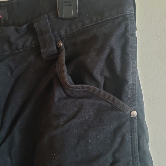 Mens Tough Duck Work Pants Black - Picture 3 of 14
